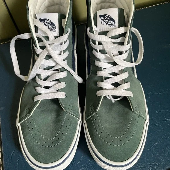 Vans “Sample Not For Resale” Men's High-Top Sneakers - Green and White Sz 9 - Picture 7 of 8